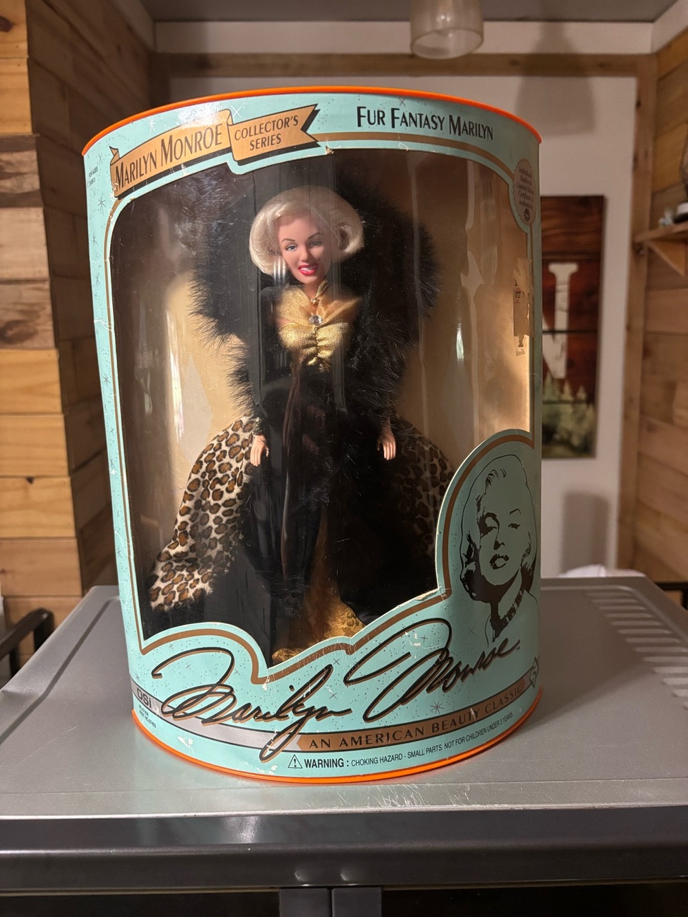 Marilyn Monroe Collector's Series Fur Fantasy Marilyn Doll - Black & Gold
